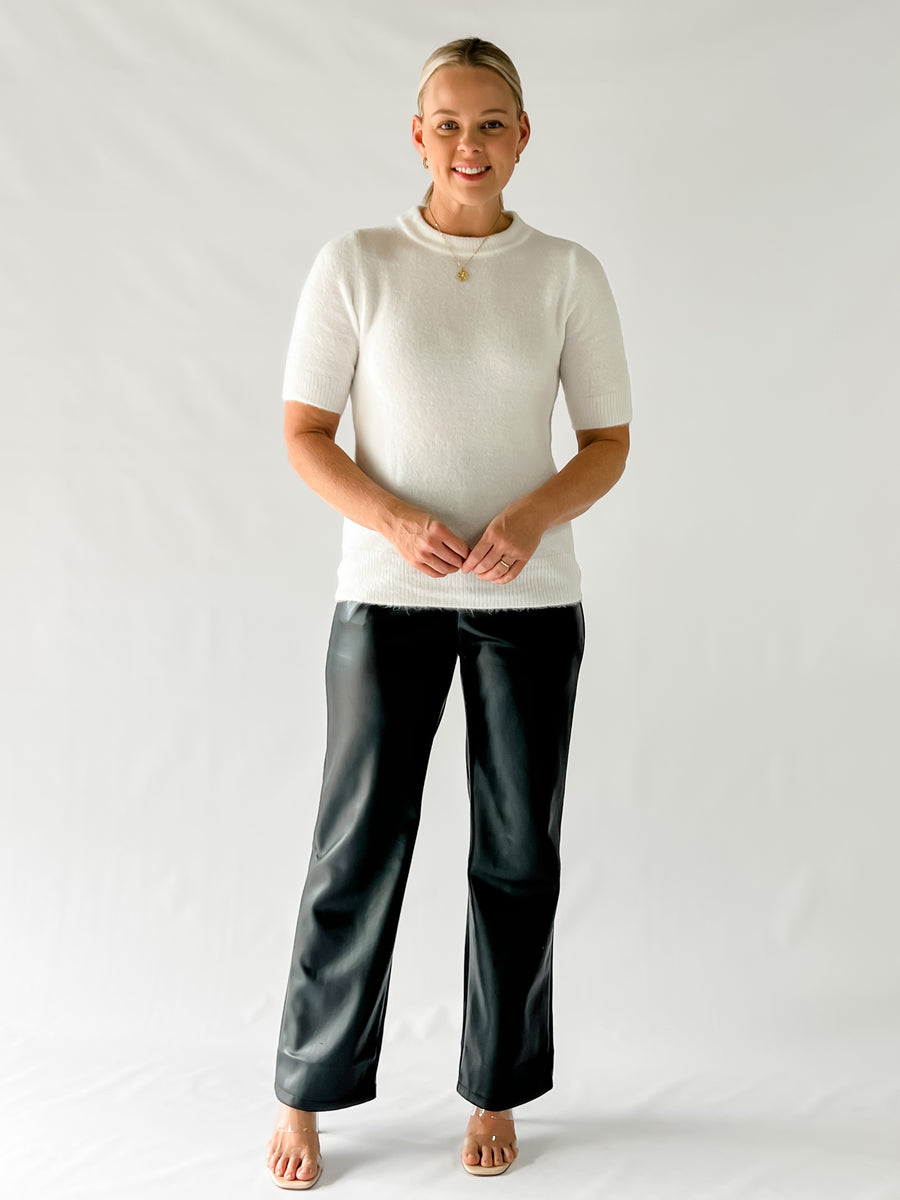 YASMIN KNITTED TEE - WINTER WHITE