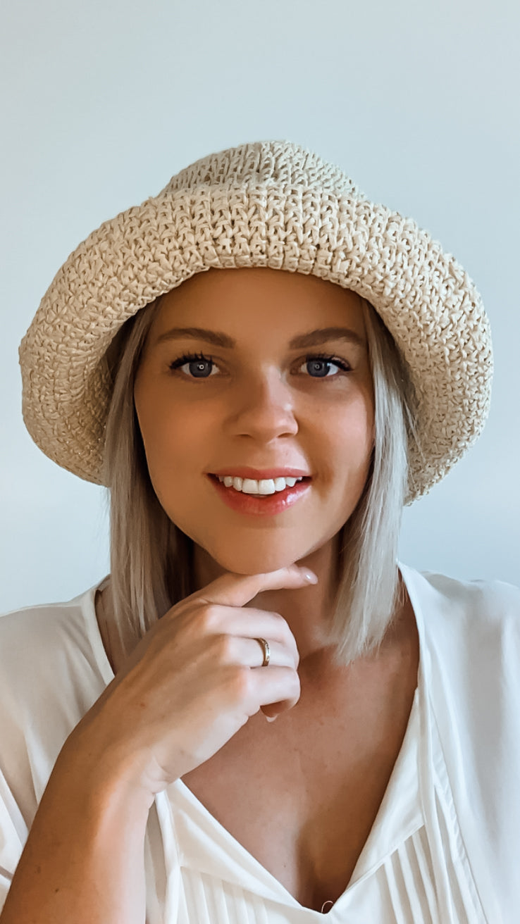 SUMMER STRAW BUCKET HAT - NATURAL