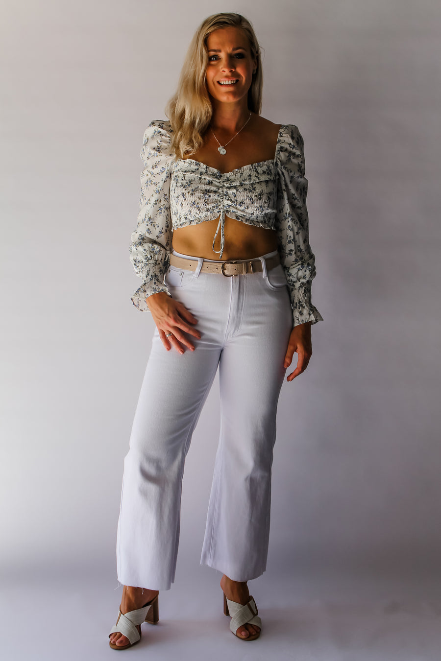 MARGO TOP - WHITE FLORAL