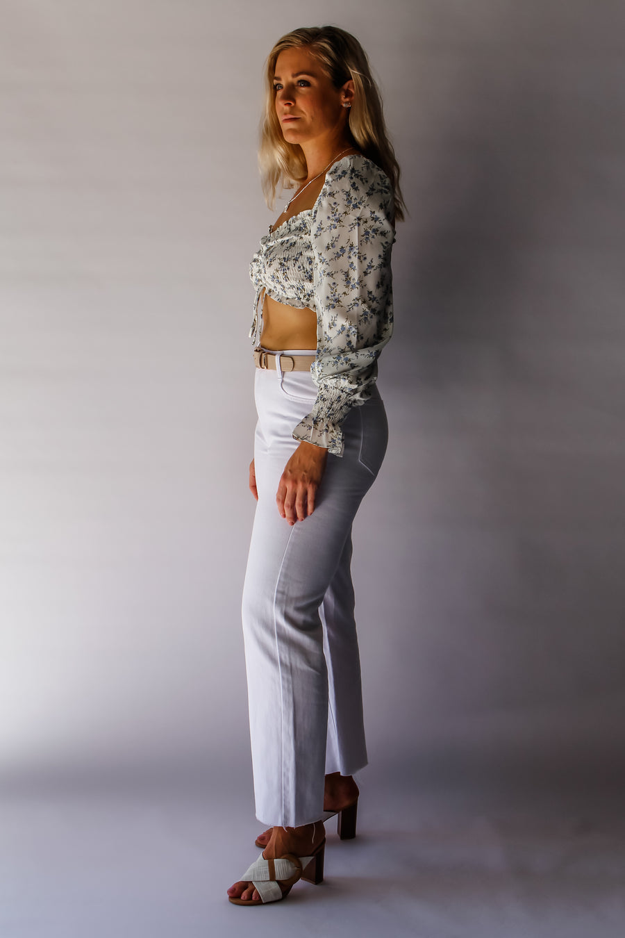 MARGO TOP - WHITE FLORAL