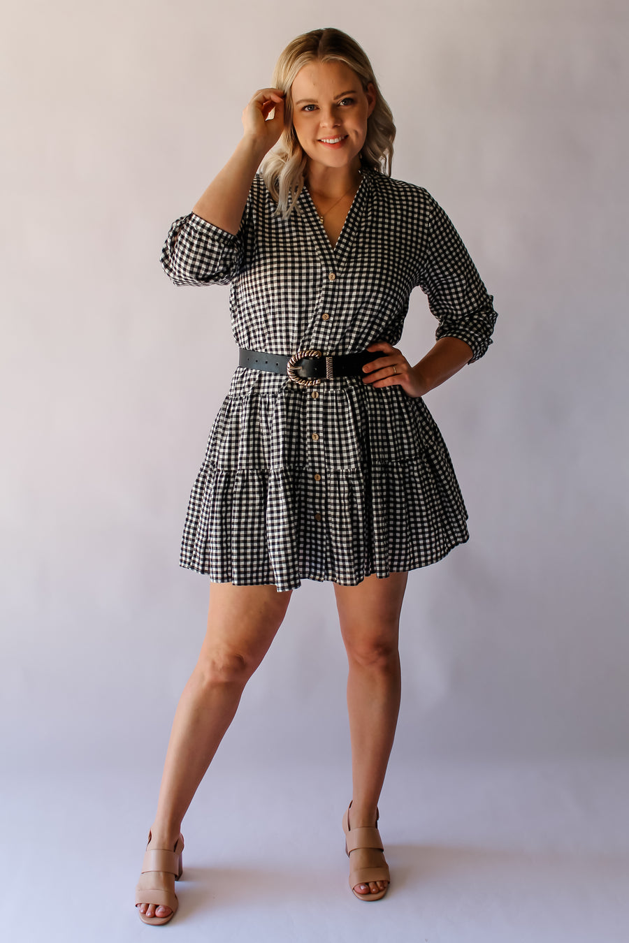 HALLE DRESS - BW GINGHAM