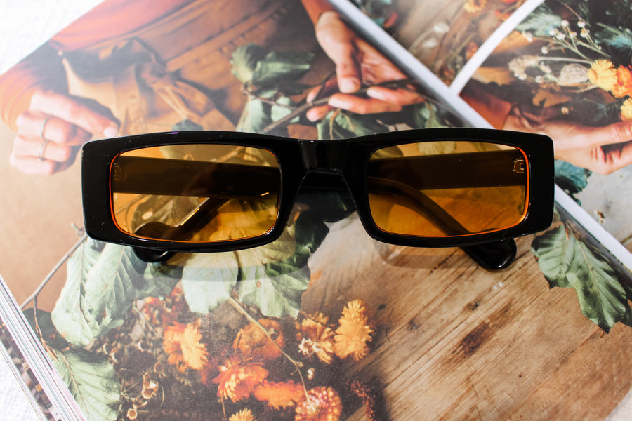 INGRID SUNGLASSES - BLACK/ORANGE