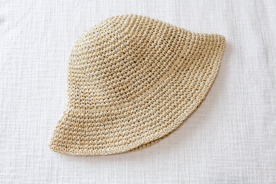 SUMMER STRAW BUCKET HAT - NATURAL