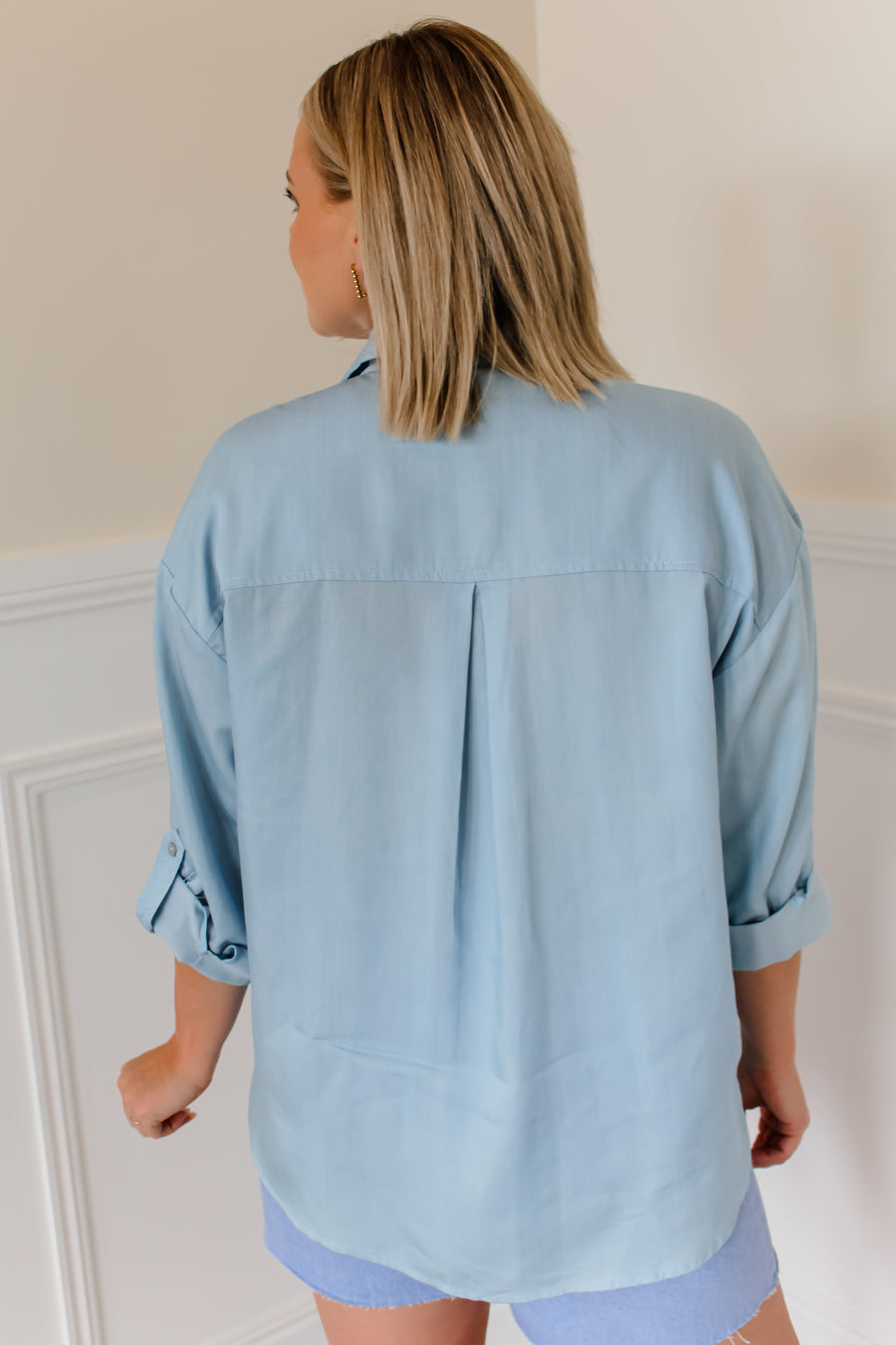 CECILIA BLOUSE - BLUE CHAMBRAY