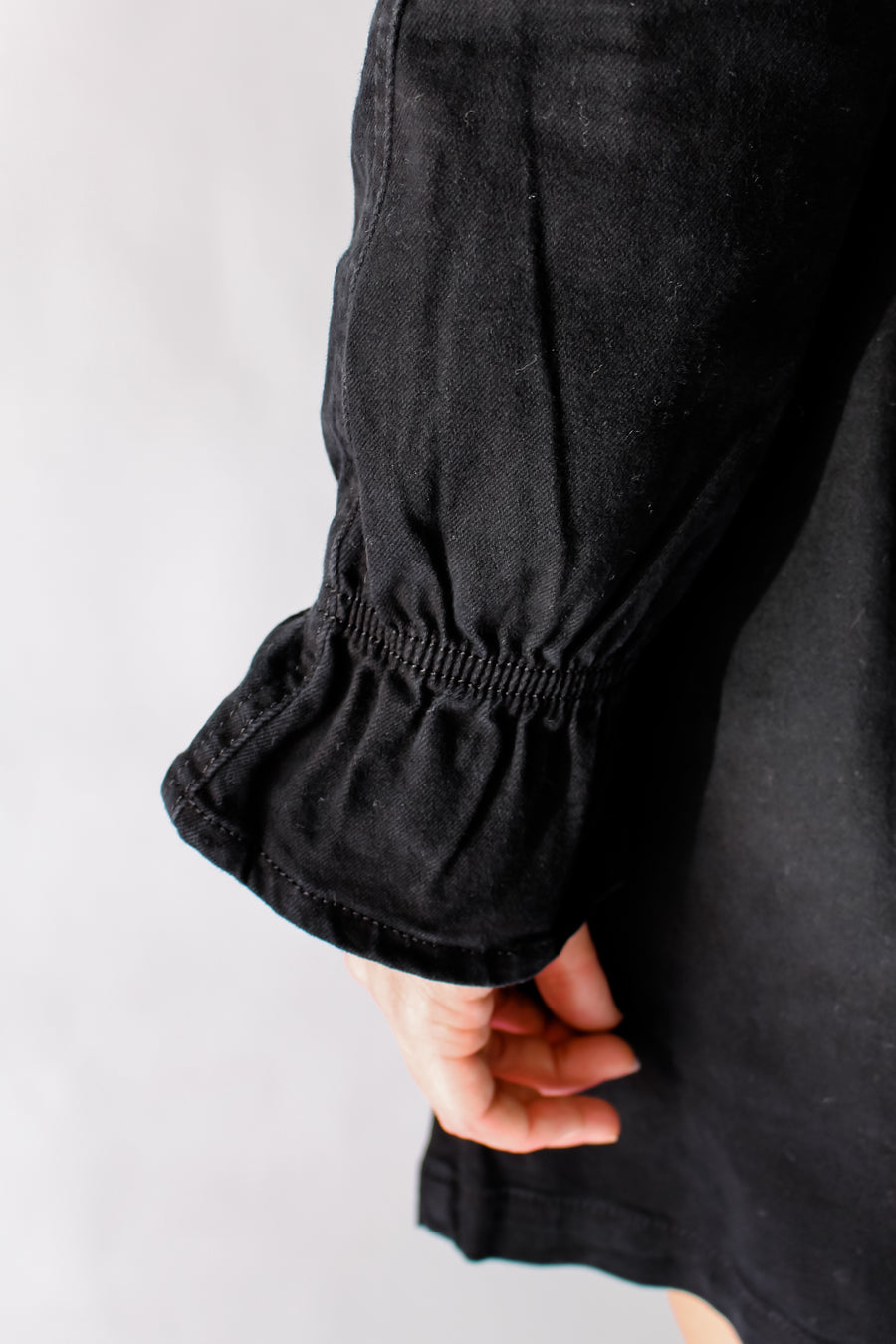 ELSIE DENIM DRESS - BLACK (STRETCHY)