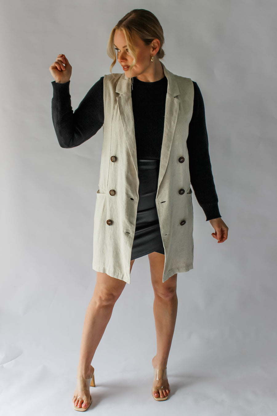 HENNING BLAZER VEST - BEIGE