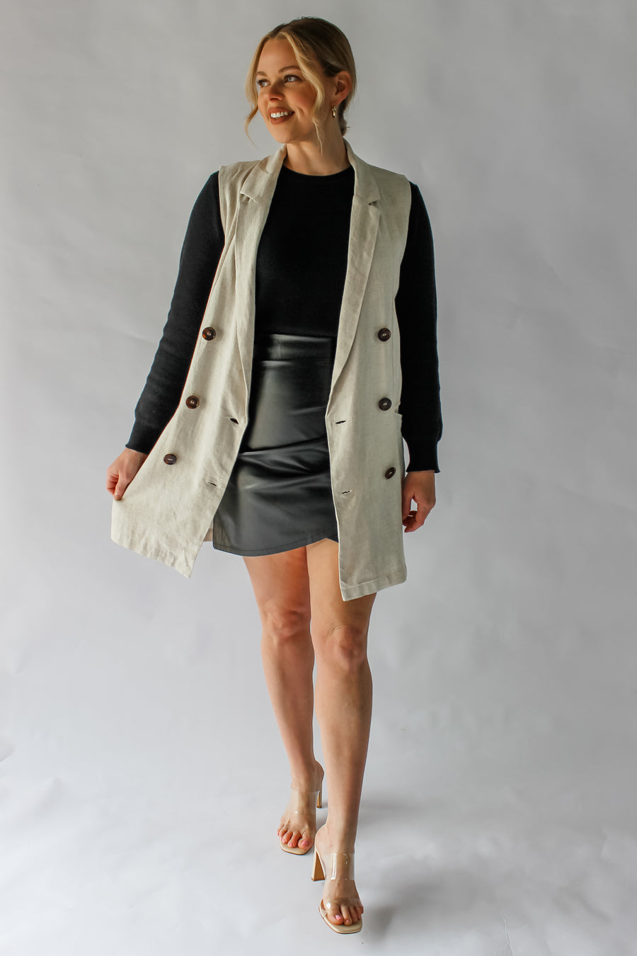HENNING BLAZER VEST - BEIGE