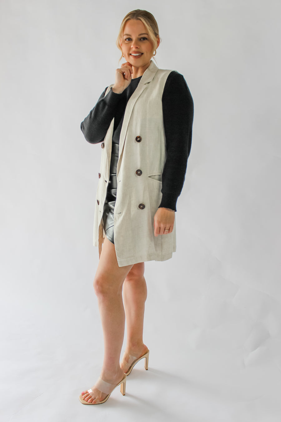 HENNING BLAZER VEST - BEIGE