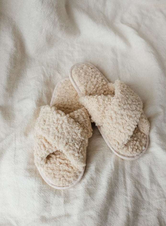TEDDY SLIPPER - BEIGE SHEARLING