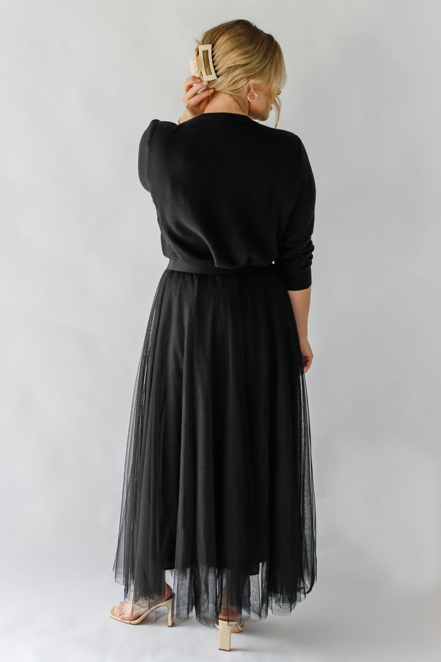 NASTASSIA TULLE SKIRT - BLACK