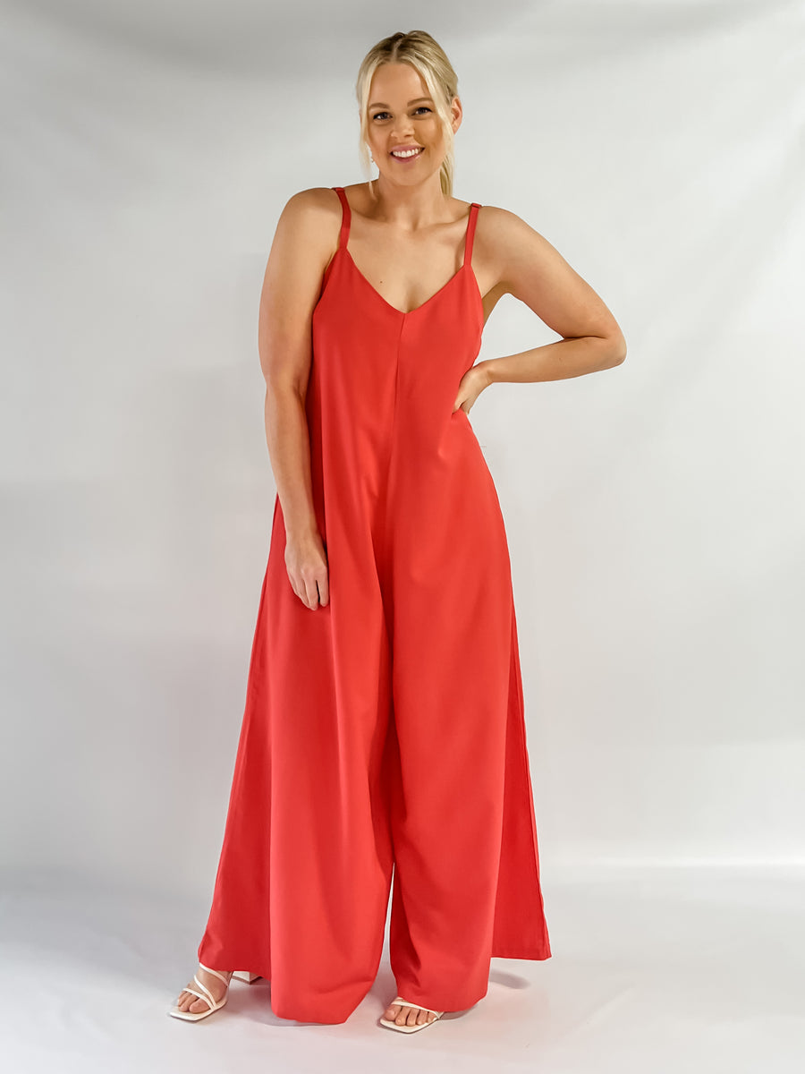 VILLA JUMPSUIT - SUNSET RED