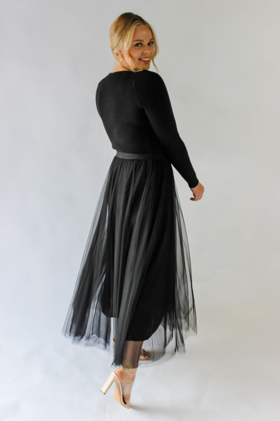 NASTASSIA TULLE SKIRT - BLACK