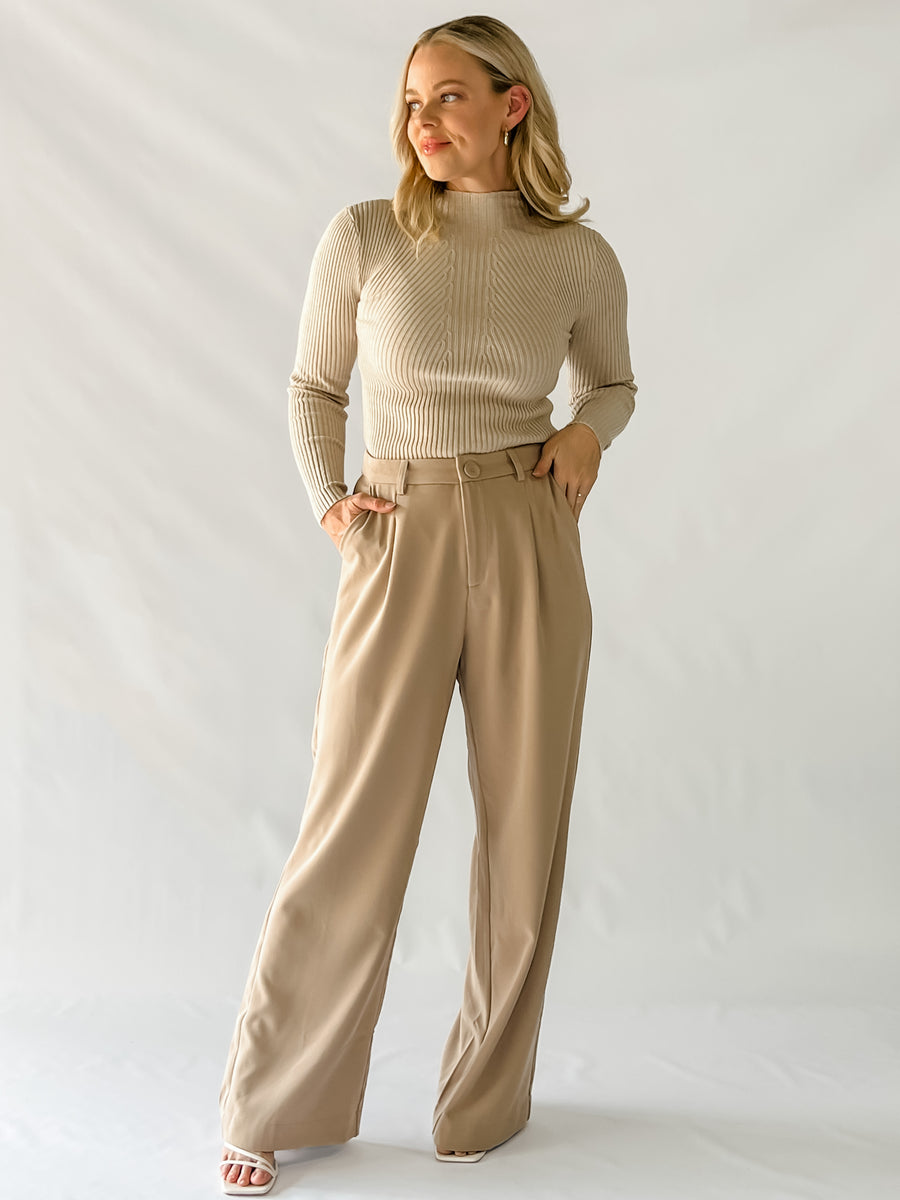 JAMIE KNIT TOP - OATMEAL