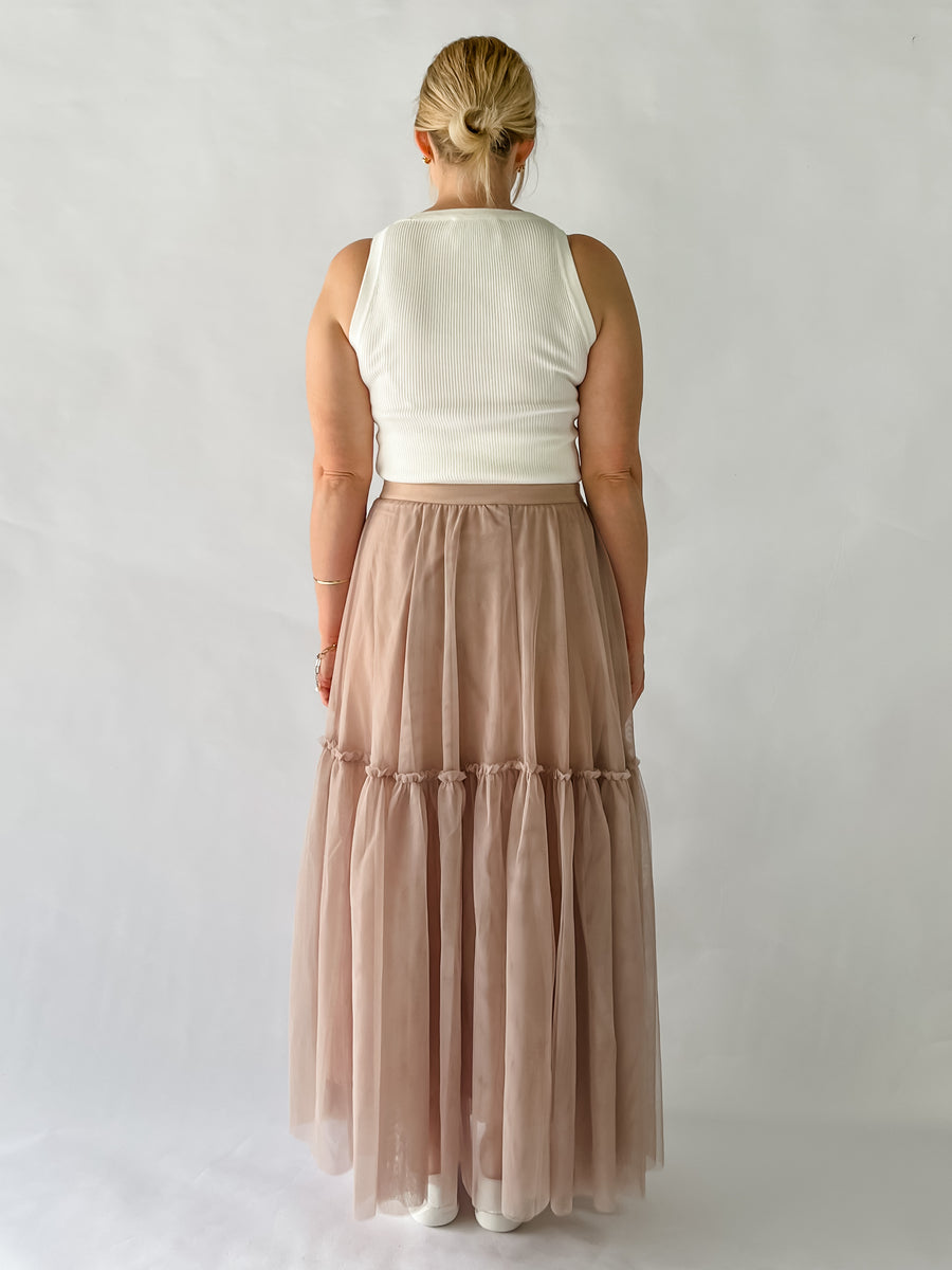 BRADSHAW TULLE SKIRT - DUSTY PINK