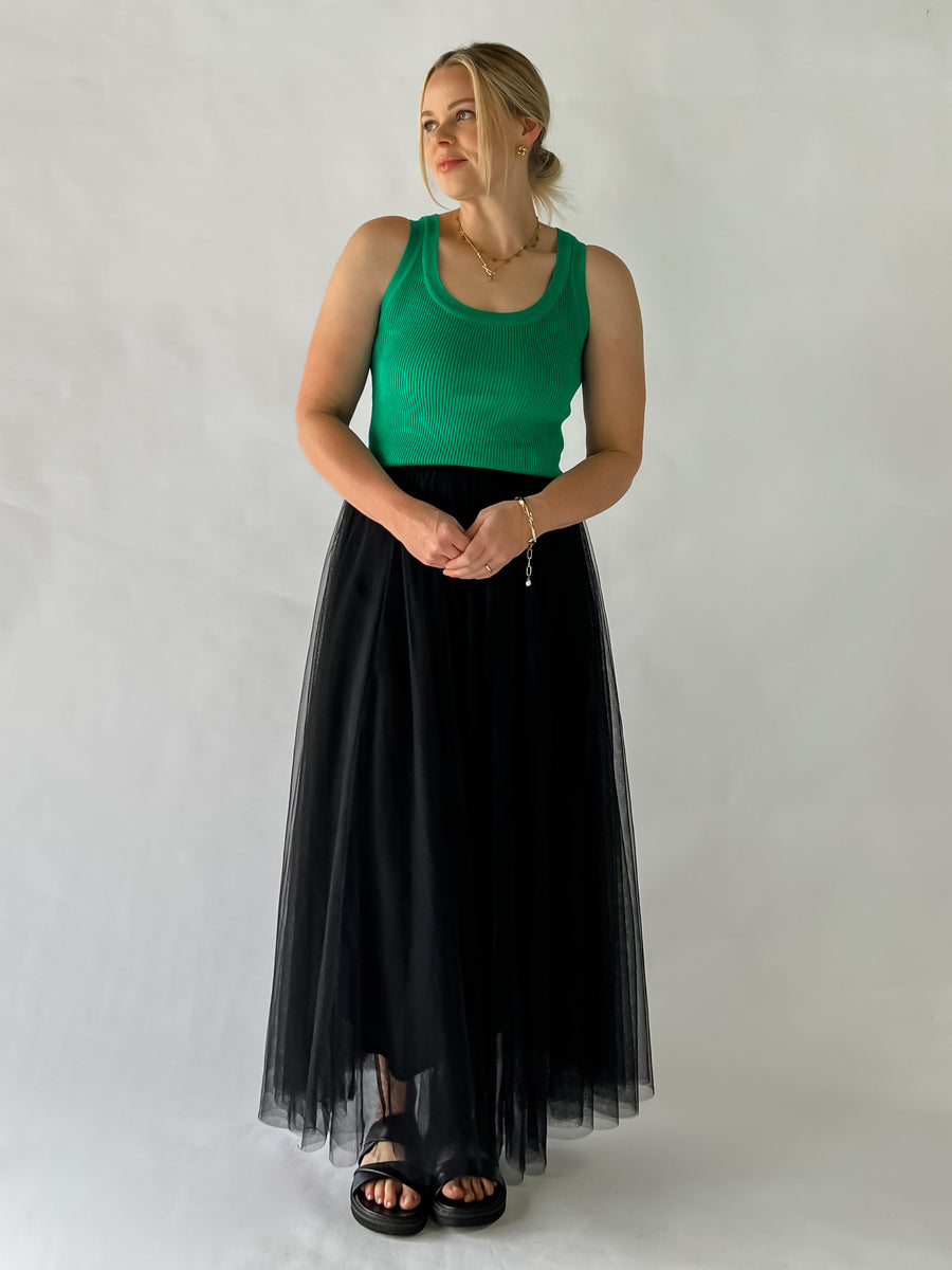 NASTASSIA TULLE SKIRT - BLACK