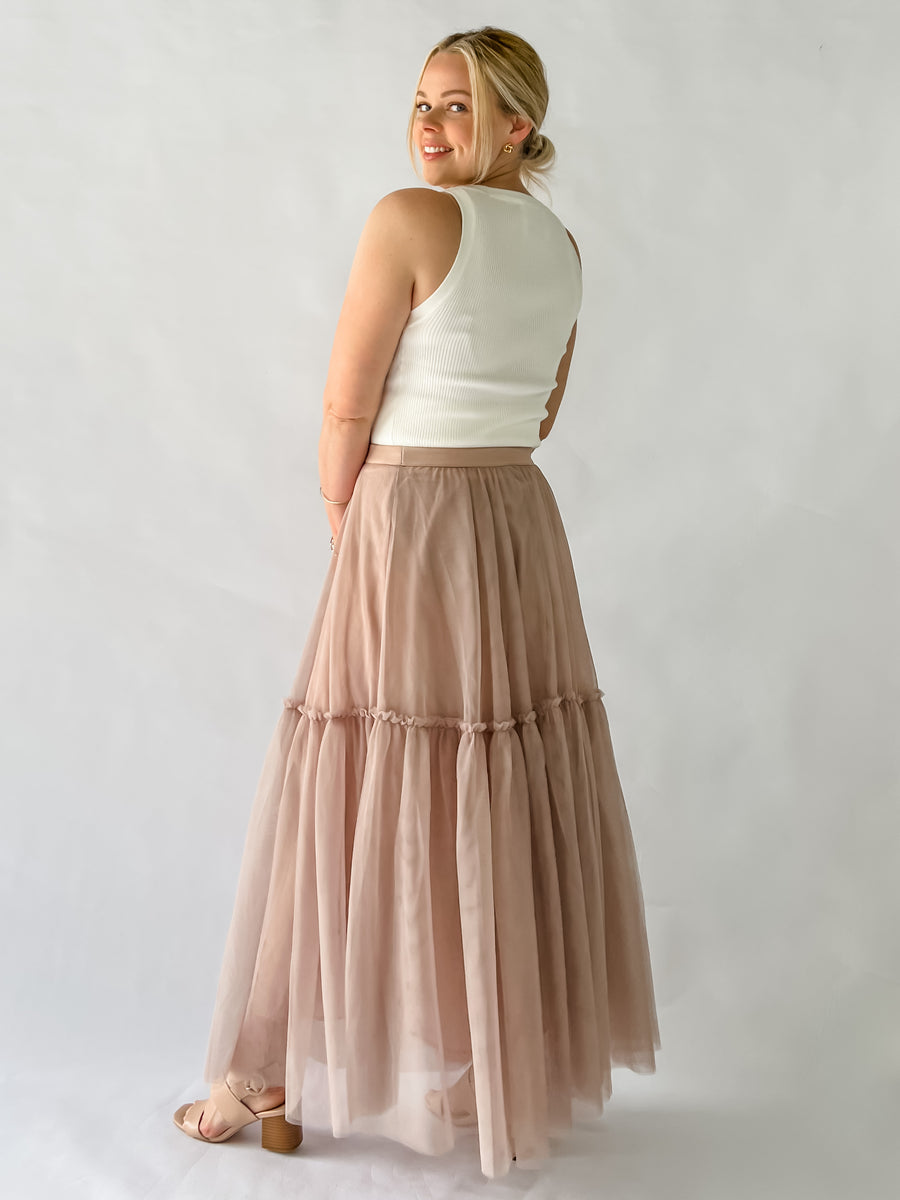 BRADSHAW TULLE SKIRT - DUSTY PINK
