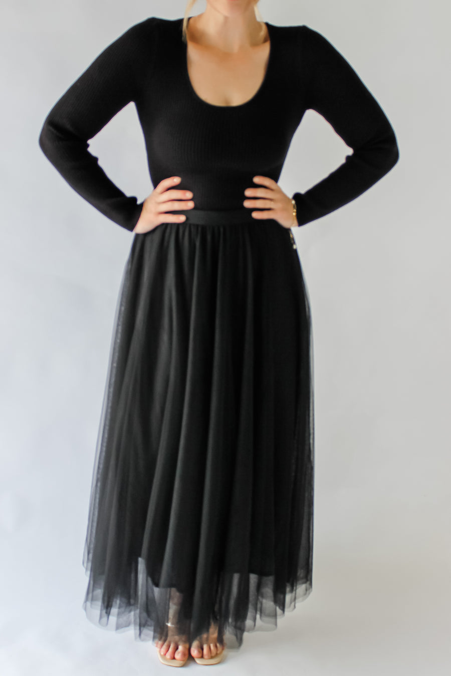 NASTASSIA TULLE SKIRT - BLACK