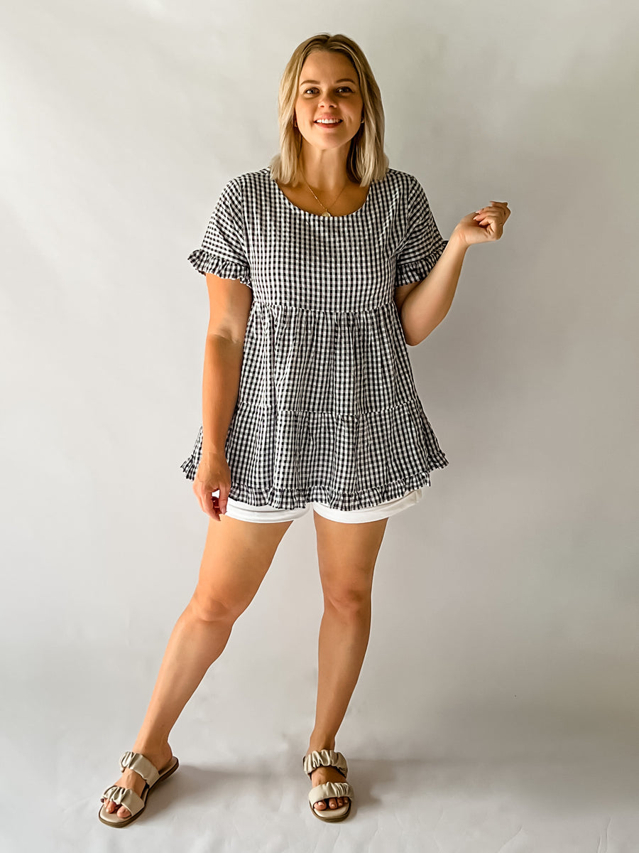 JAYMES TOP - BW GINGHAM