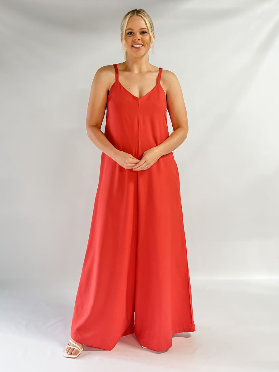 VILLA JUMPSUIT - SUNSET RED
