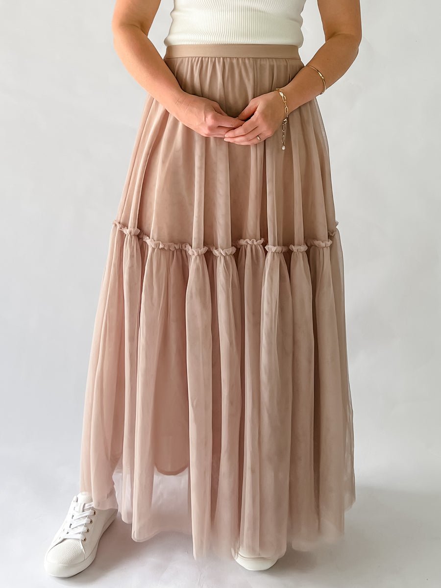 BRADSHAW TULLE SKIRT - DUSTY PINK