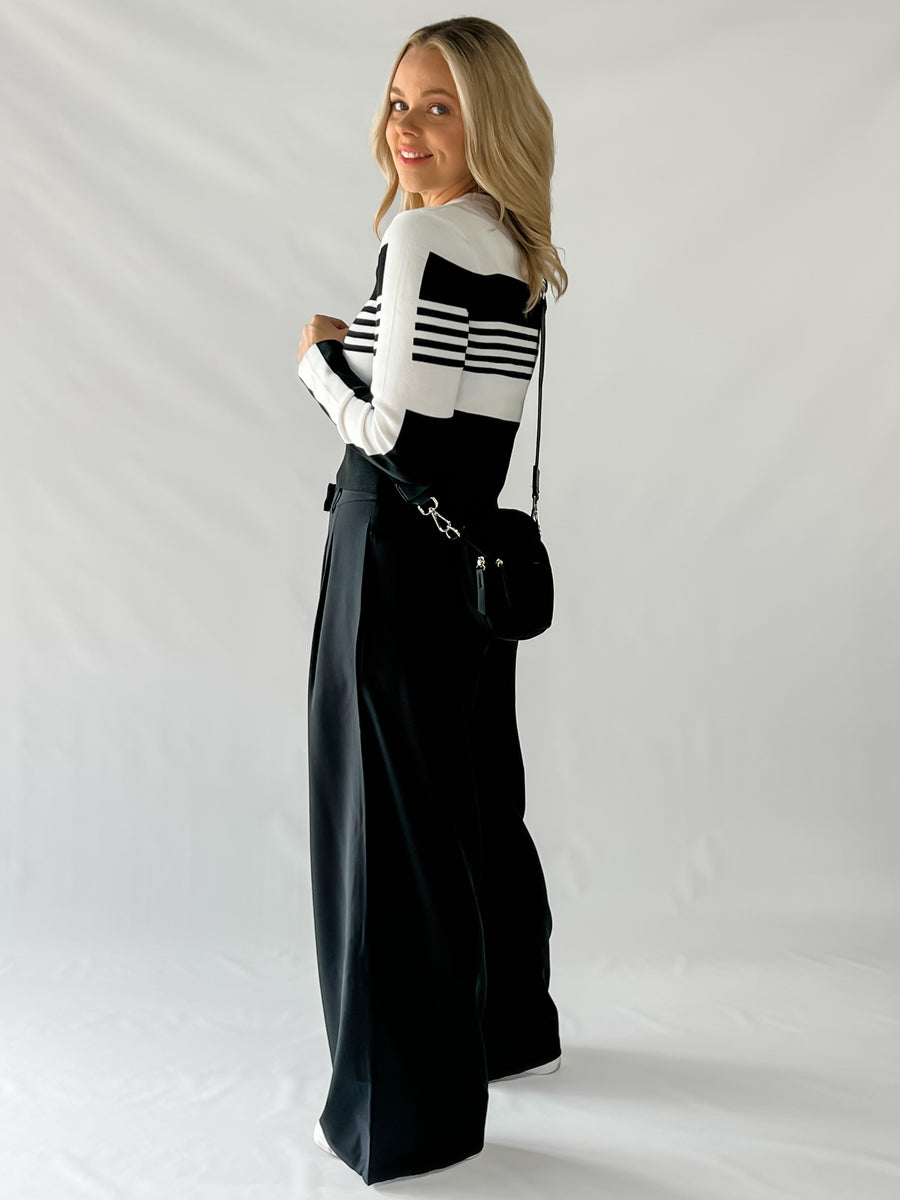 MELANIE TOP - BLACK & WHITE