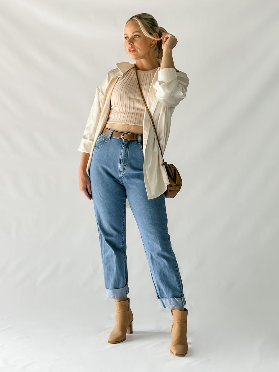 REMI MUM JEANS - MID BLUE