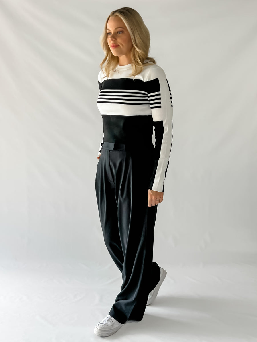 MELANIE TOP - BLACK & WHITE