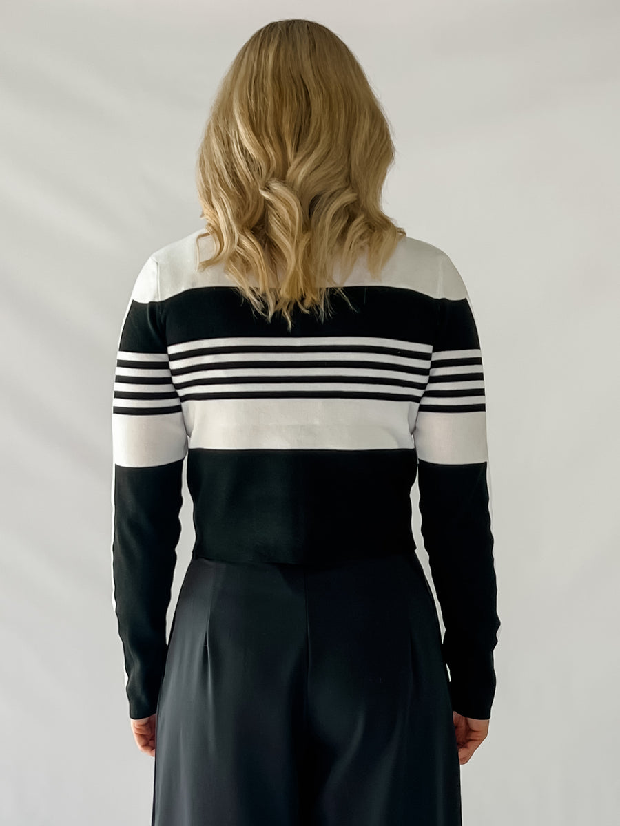 MELANIE TOP - BLACK & WHITE