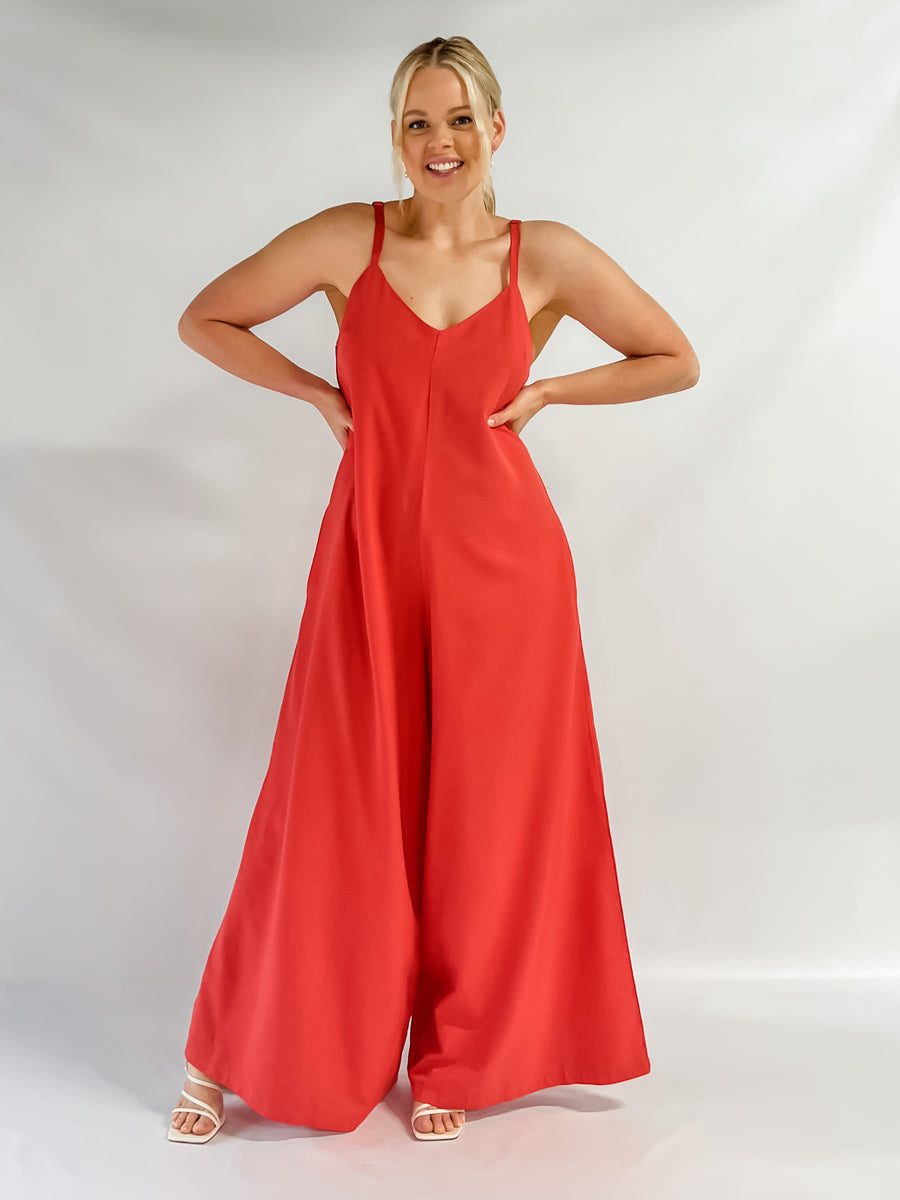 VILLA JUMPSUIT - SUNSET RED