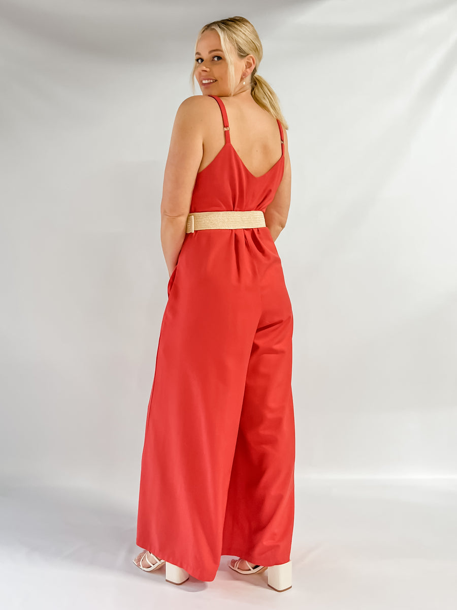 VILLA JUMPSUIT - SUNSET RED