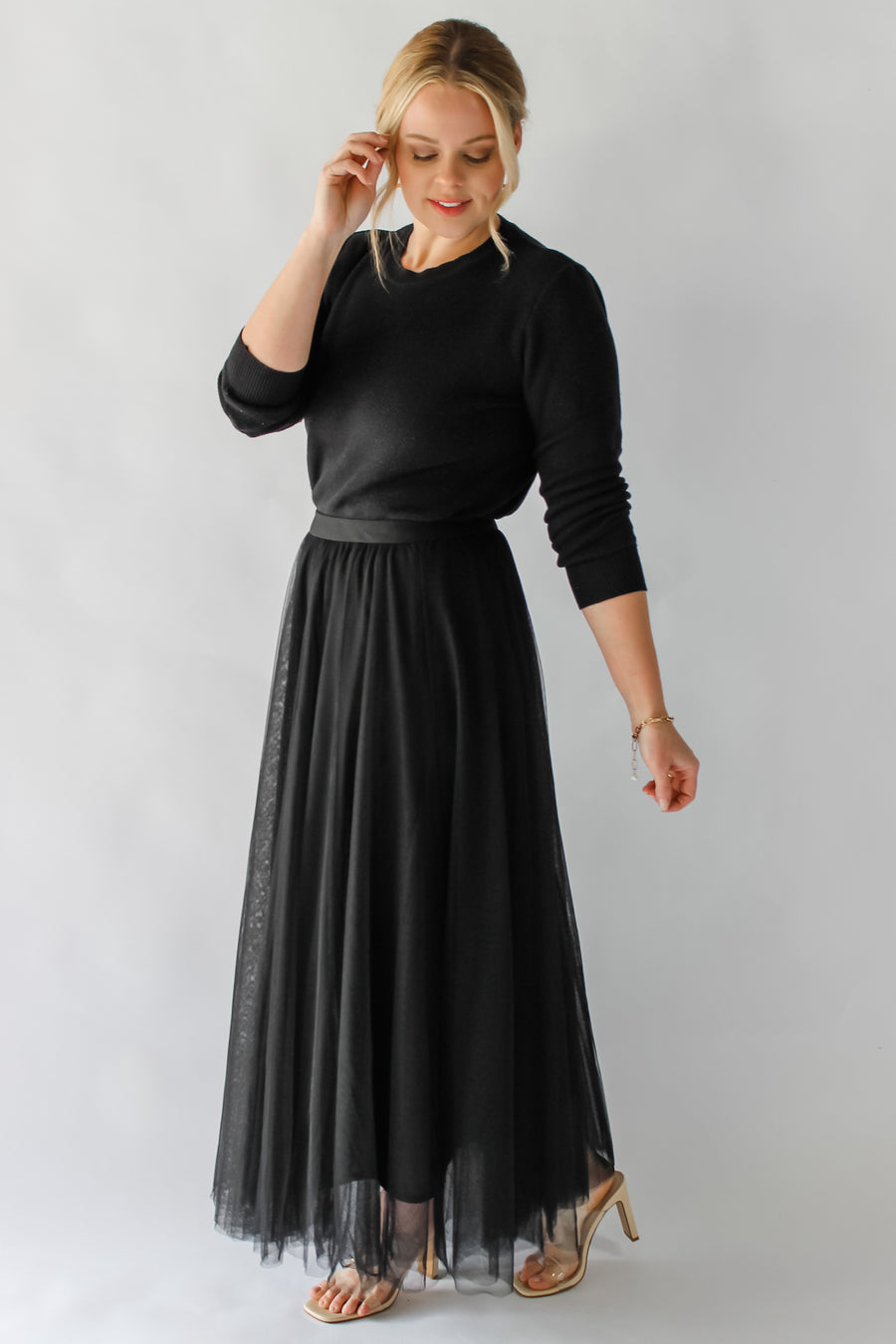 NASTASSIA TULLE SKIRT - BLACK