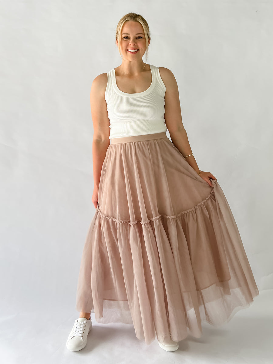 BRADSHAW TULLE SKIRT - DUSTY PINK