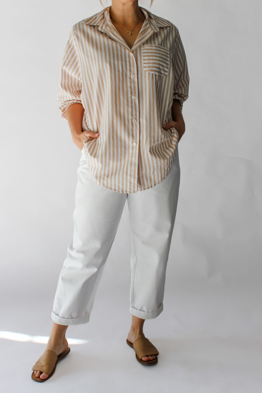 EMMELINE TOP - BEIGE STRIPE