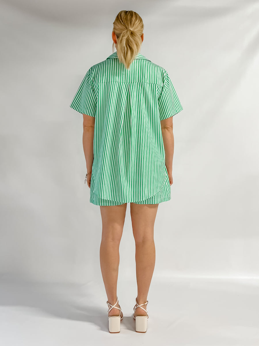 CEDAR SHORTS - GREEN STRIPE