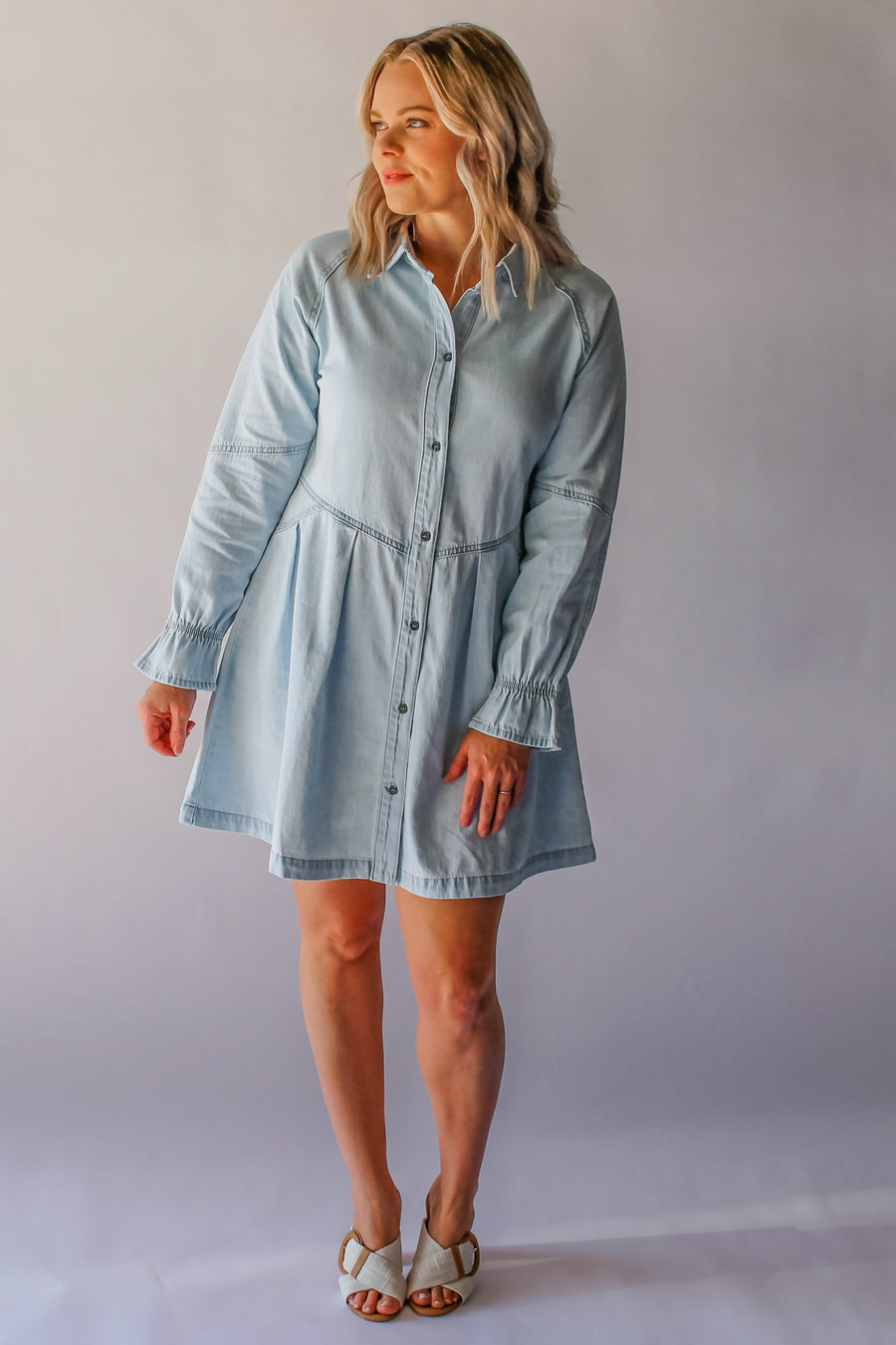 ELSIE DENIM DRESS - LIGHT BLUE