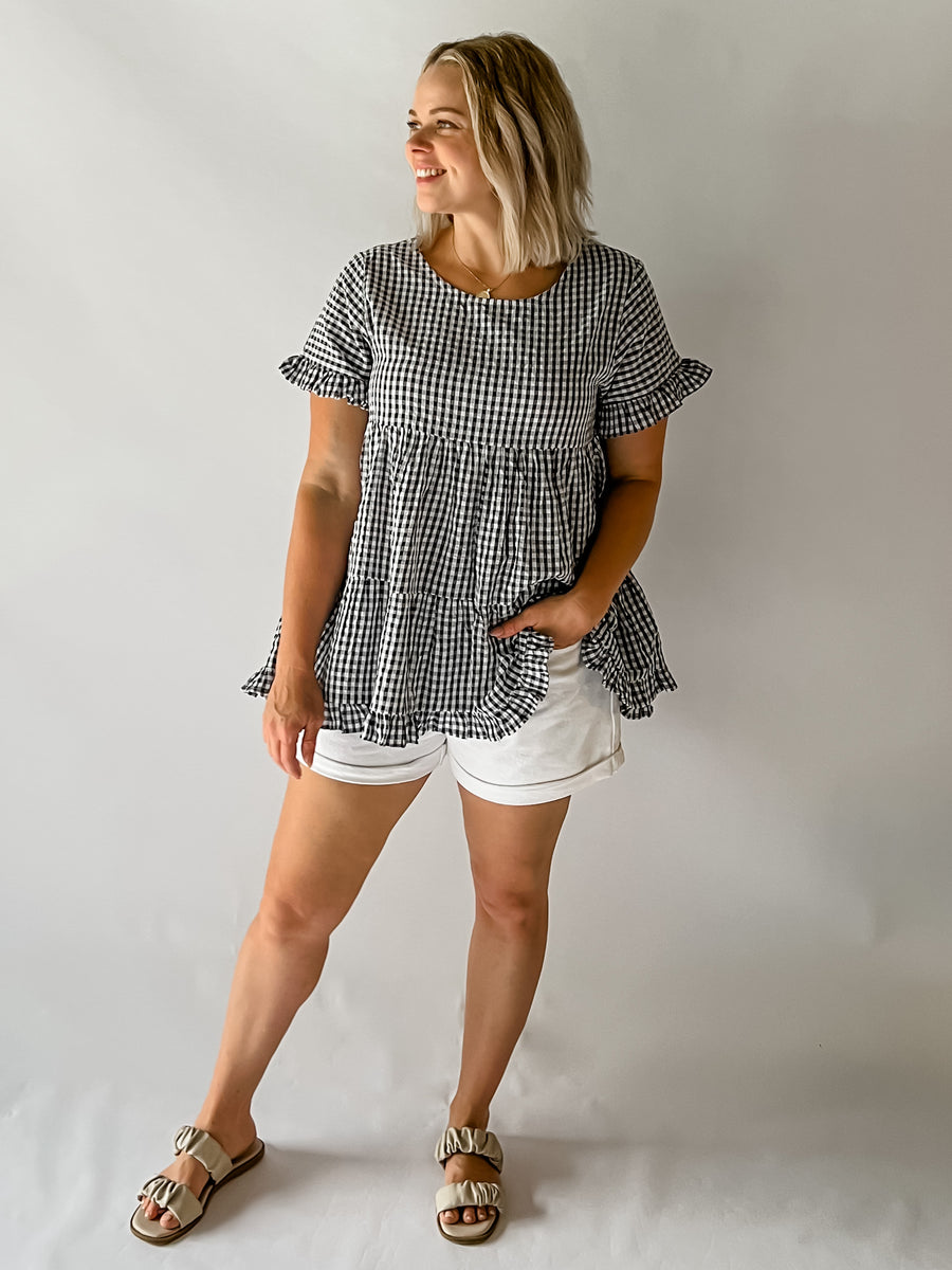 JAYMES TOP - BW GINGHAM
