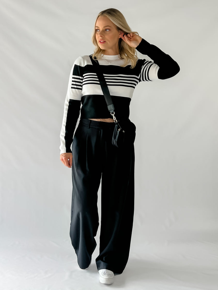MELANIE TOP - BLACK & WHITE