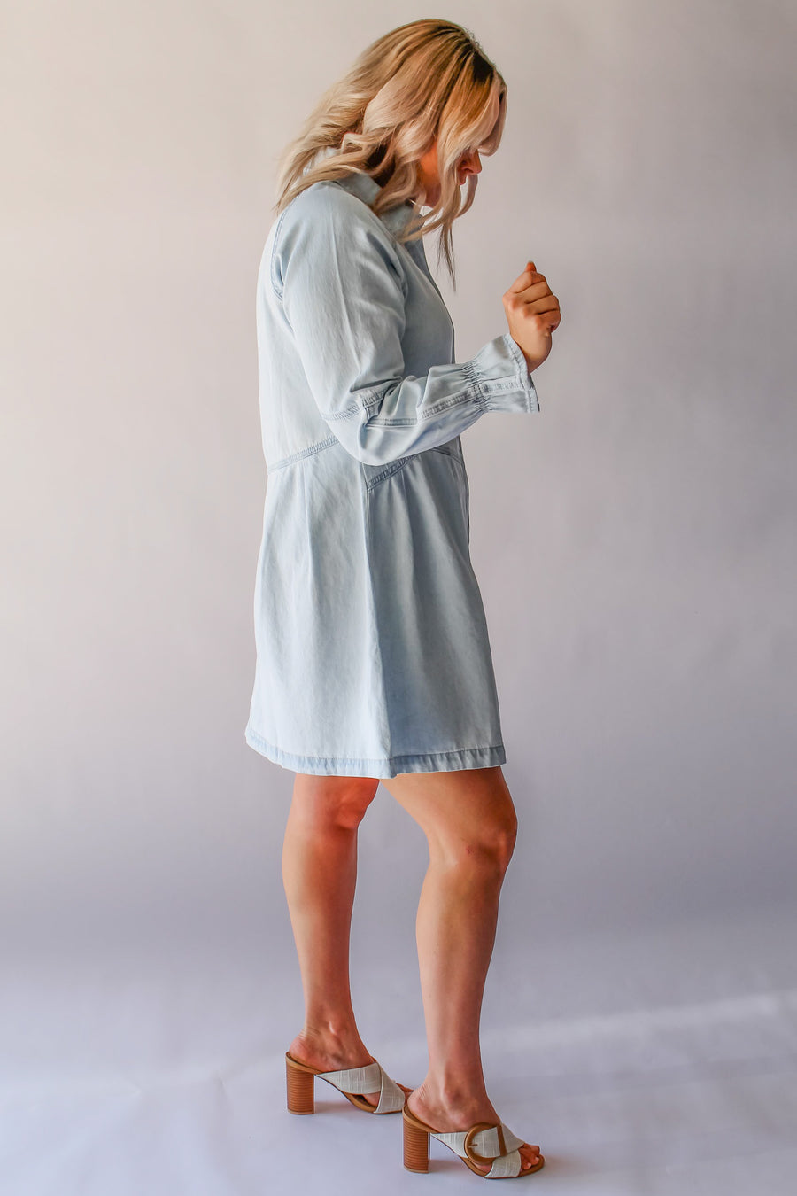 ELSIE DENIM DRESS - LIGHT BLUE