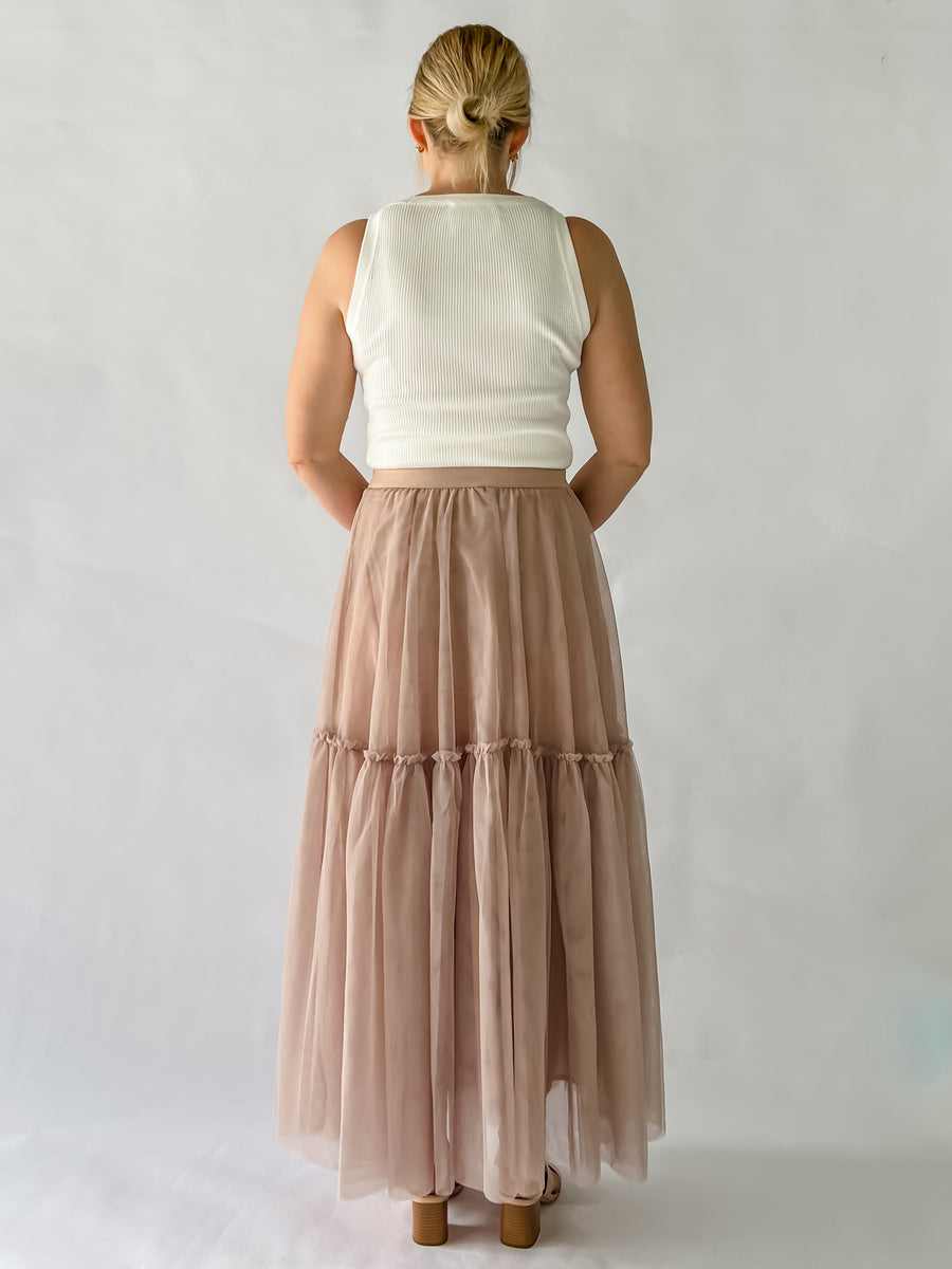 BRADSHAW TULLE SKIRT - DUSTY PINK