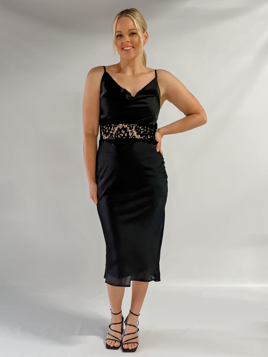 SIENNA SLIP DRESS - BLACK