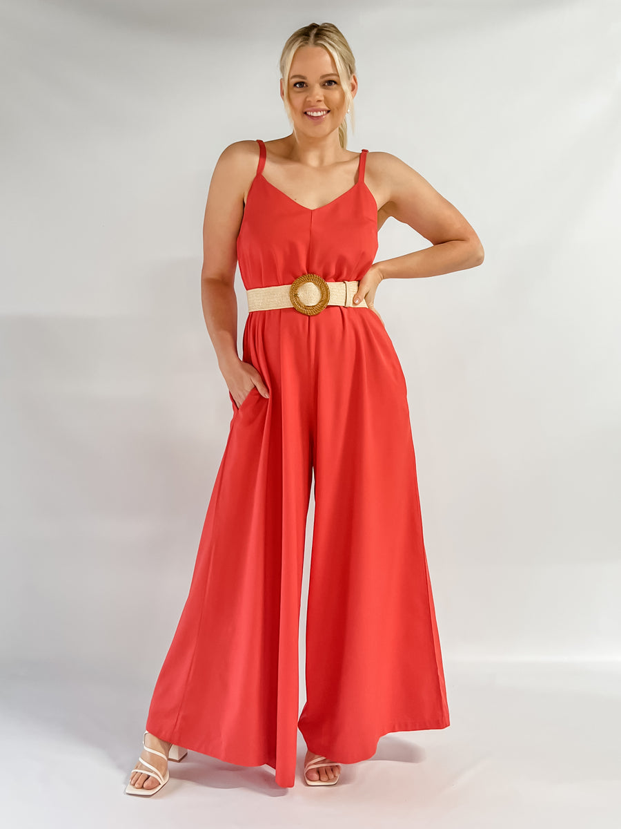 VILLA JUMPSUIT - SUNSET RED