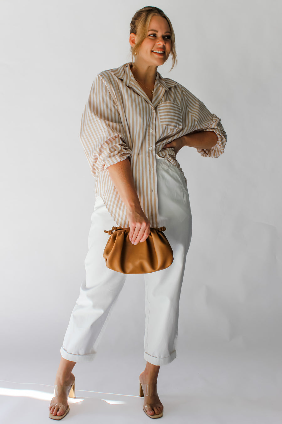 EMMELINE TOP - BEIGE STRIPE