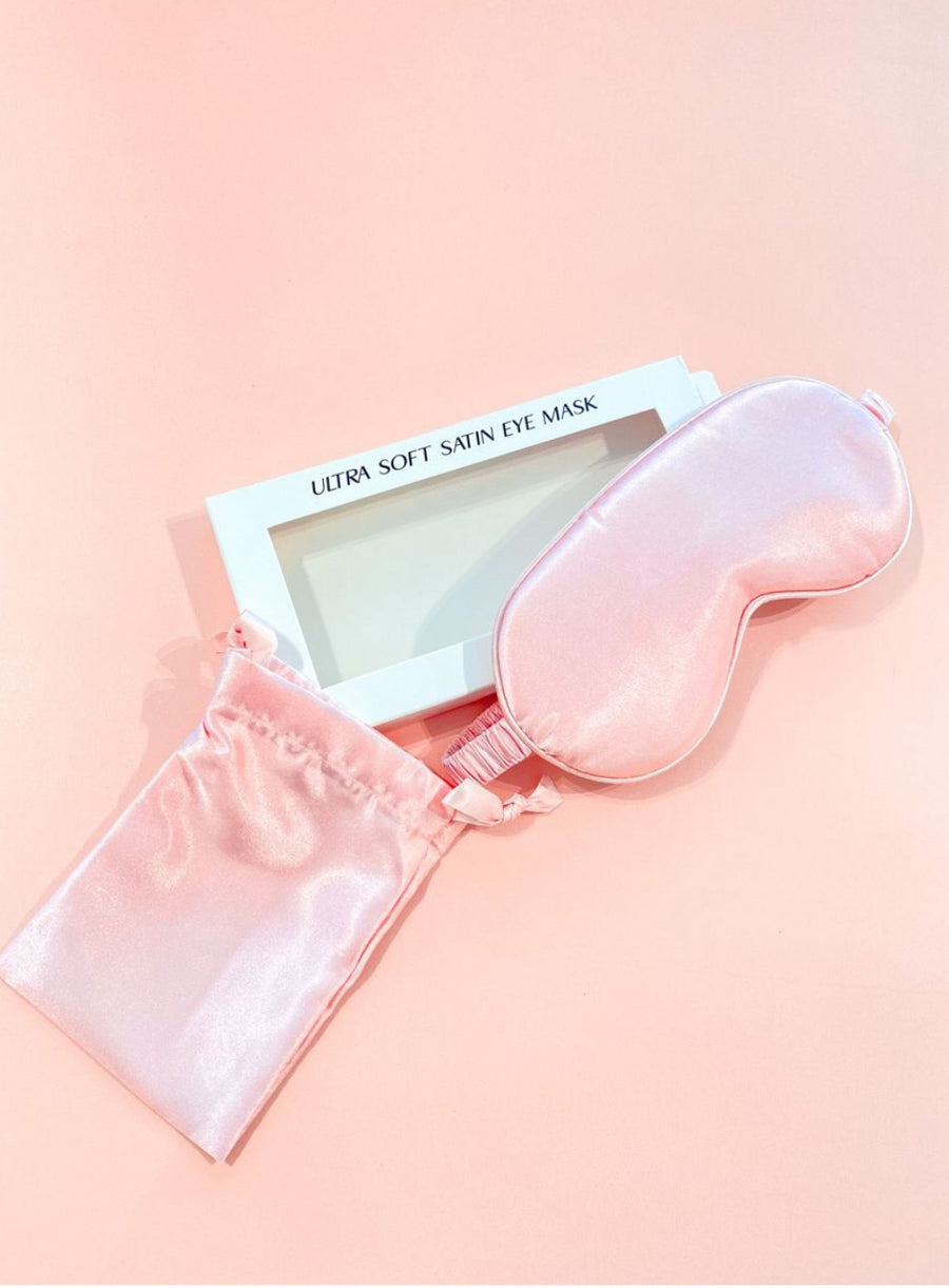 ULTRA SOFT SATIN EYE MASK - PINK