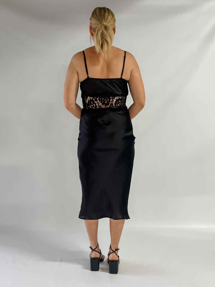 SIENNA SLIP DRESS - BLACK