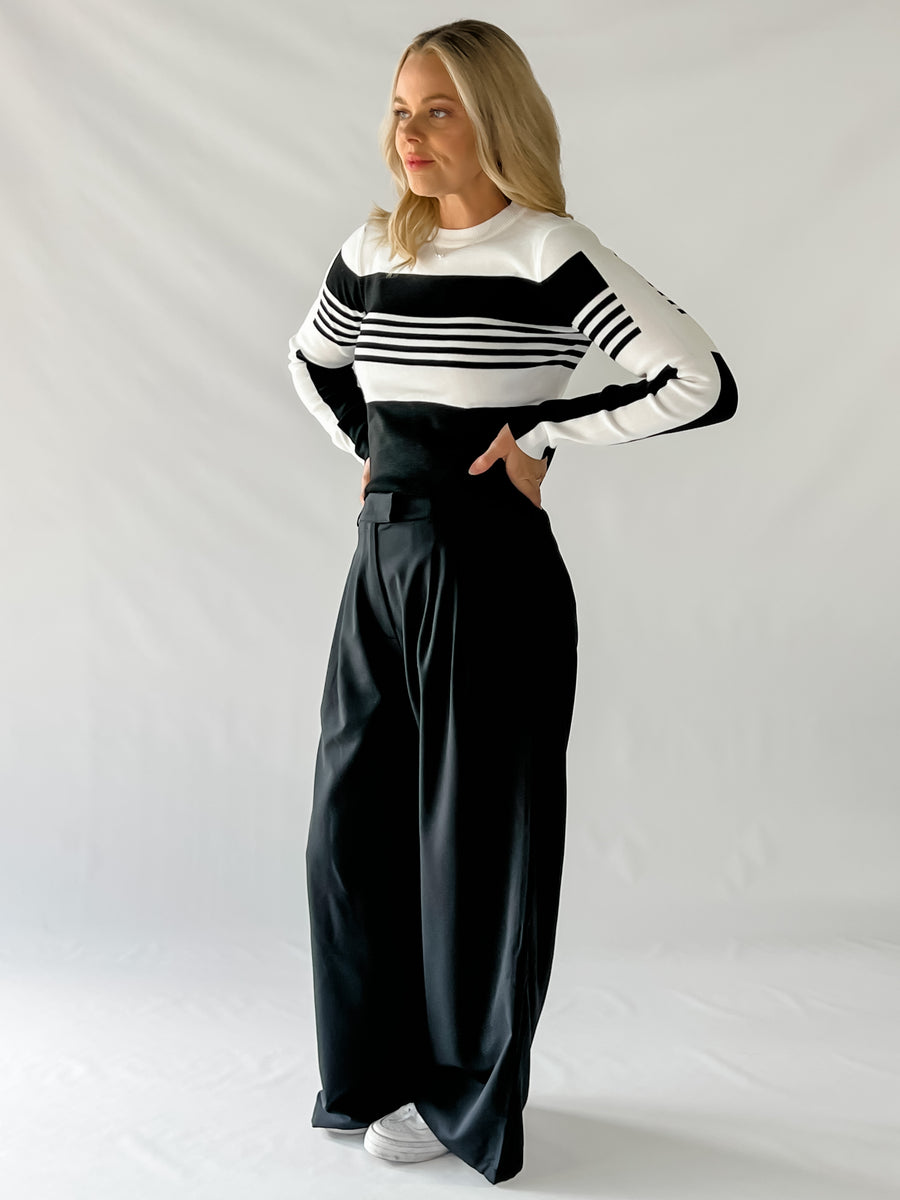 MELANIE TOP - BLACK & WHITE