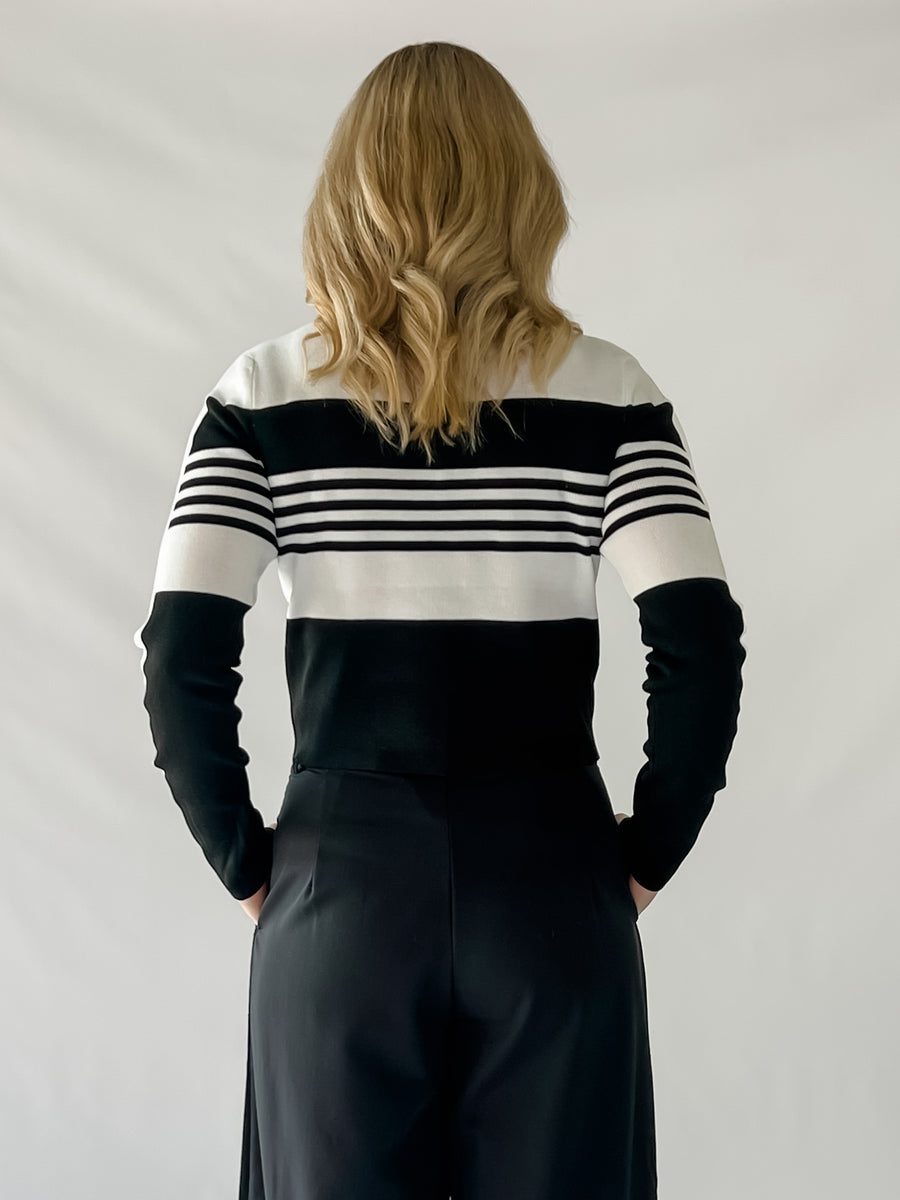 MELANIE TOP - BLACK & WHITE