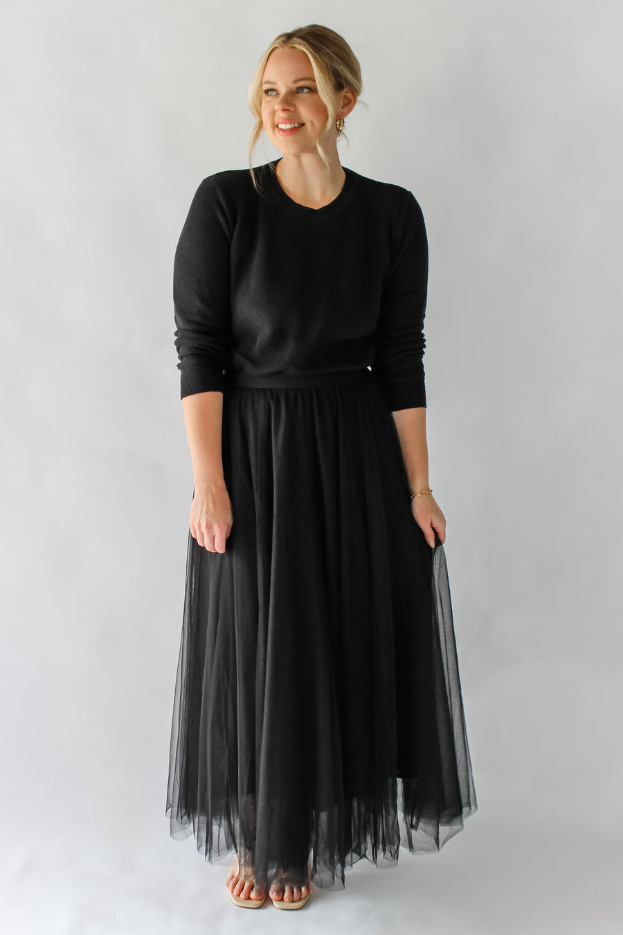 NASTASSIA TULLE SKIRT - BLACK