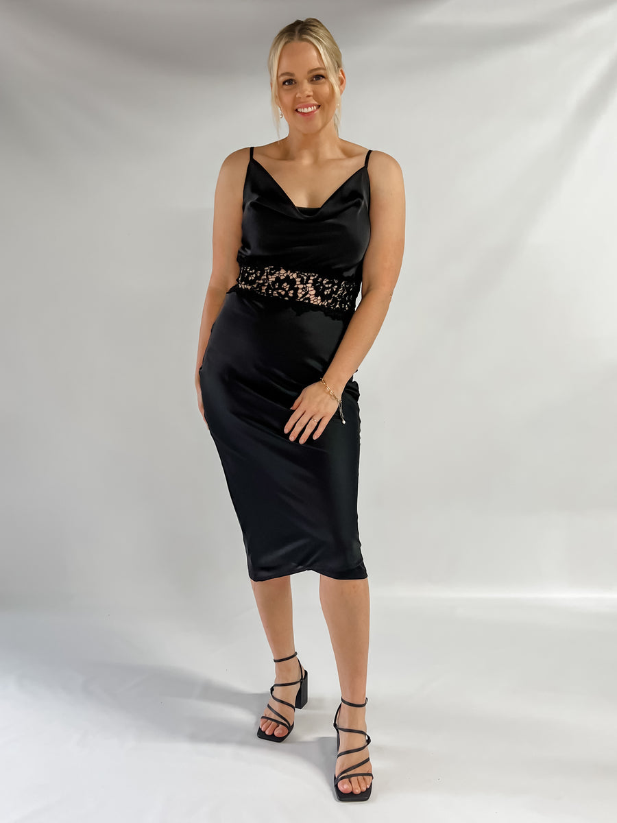 SIENNA SLIP DRESS - BLACK