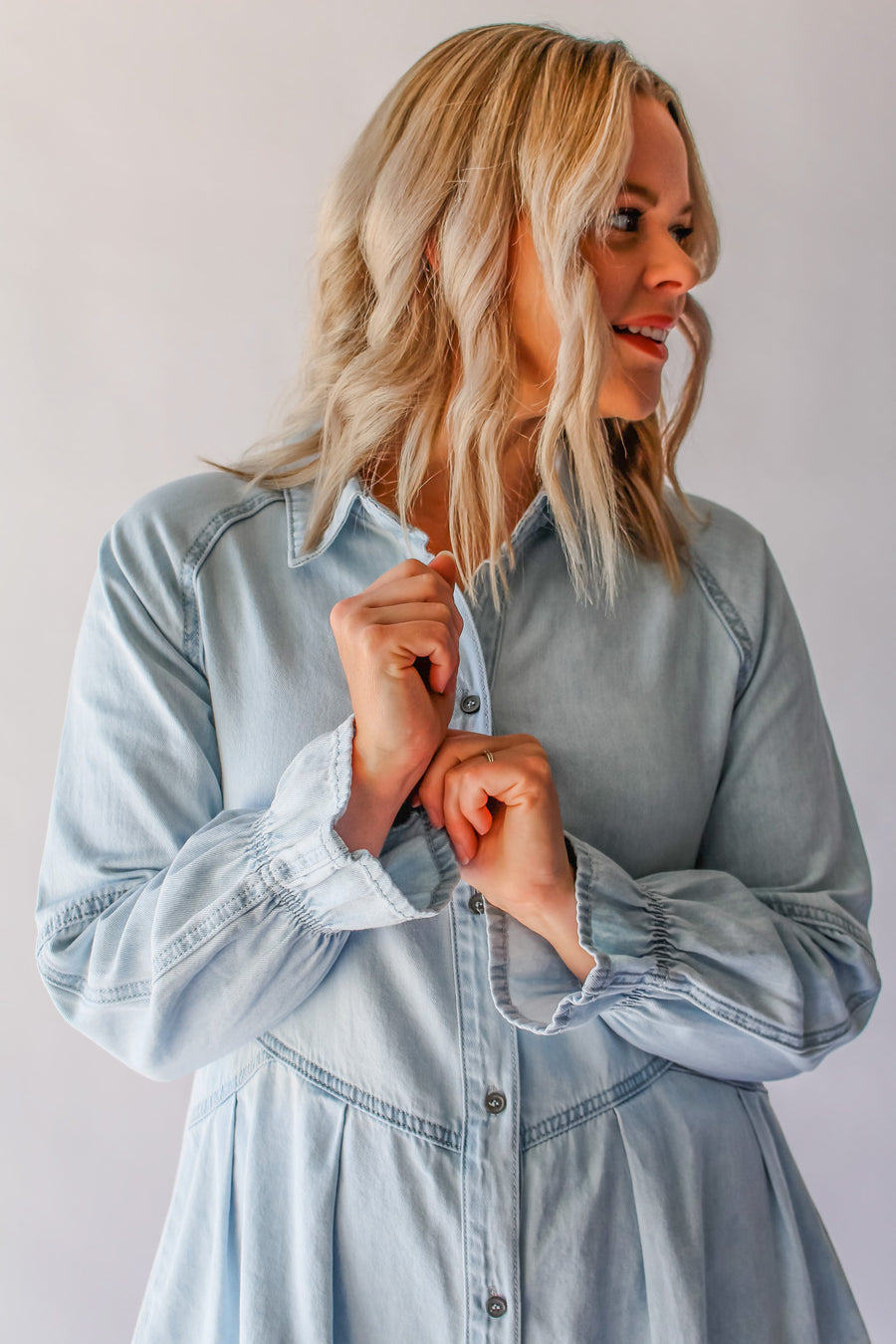 ELSIE DENIM DRESS - LIGHT BLUE