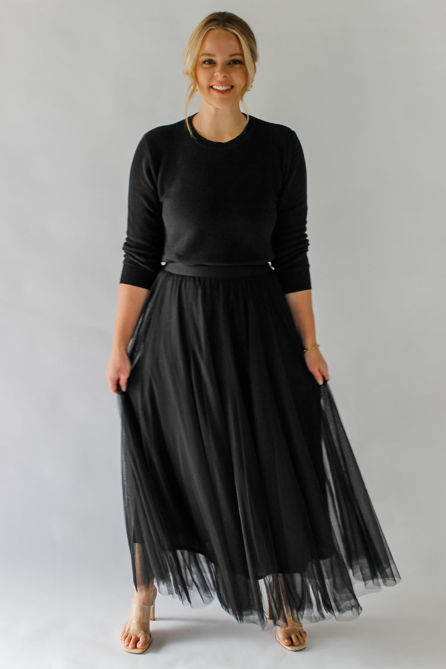 NASTASSIA TULLE SKIRT - BLACK